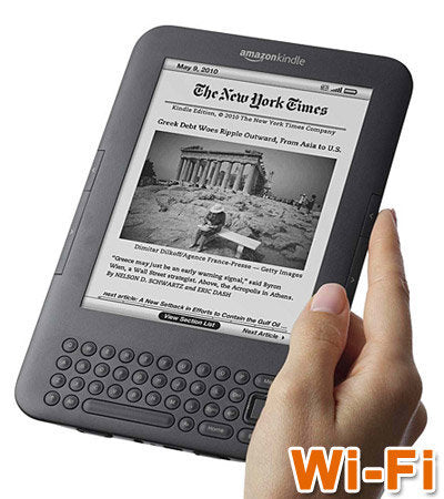 Kindle 3 Wi-Fi, Wireless Reading Device, Graphite, 6" Display, Latest Generation + Free Extras